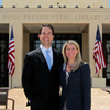 Tom & Dana on stage at President George W. Bush's library opening